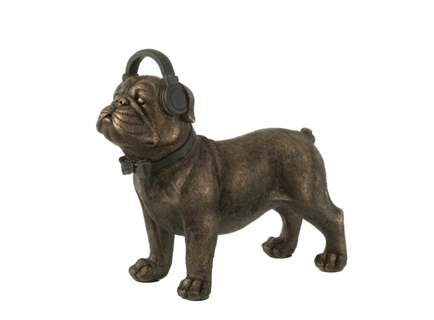 Bulldog koptelefoon- poly- donkerbruin- large(28x11x25cm)- 26454