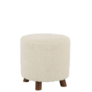 Poef schaap poot- polyester- wit- 28051
