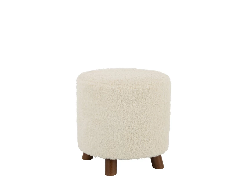 Poef schaap poot- polyester- wit- 28051
