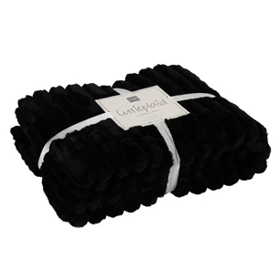 Plaid corduroy- polyester- zwart- 28036