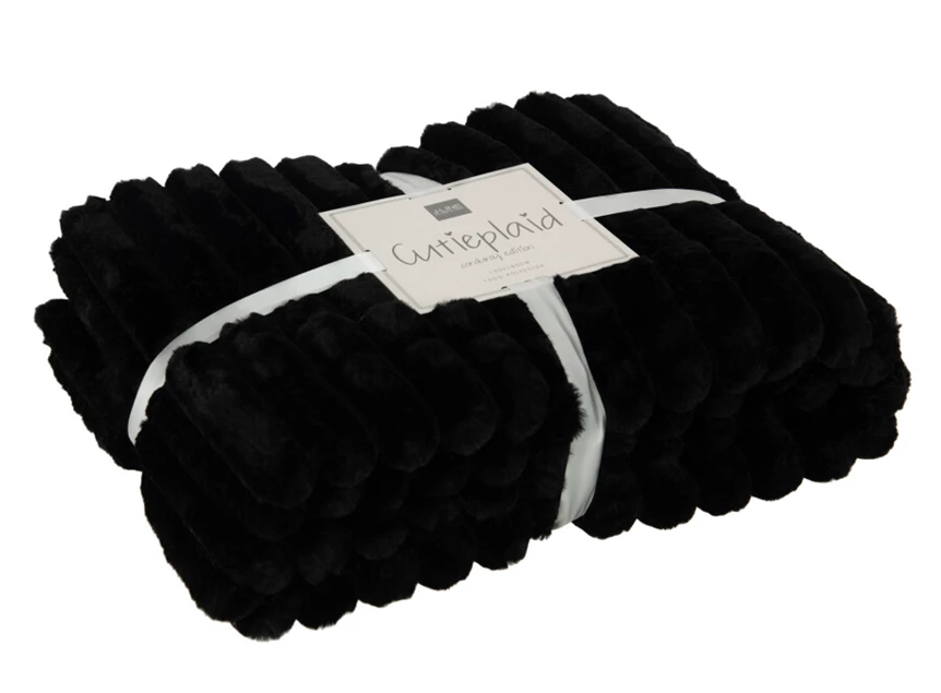 Plaid corduroy- polyester- zwart- 28036