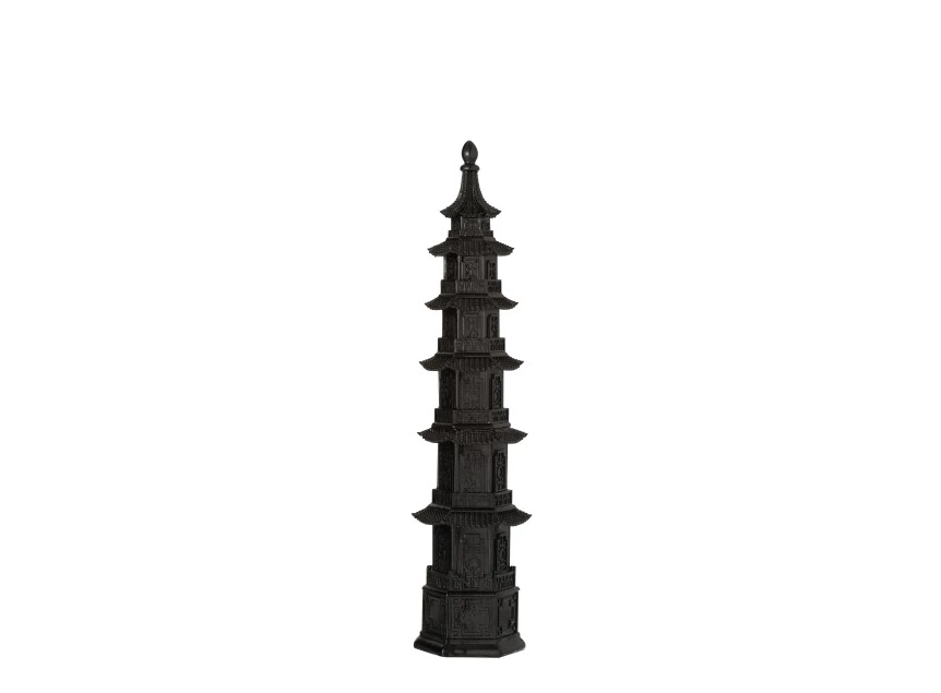 Oosterse tempel- poly- zwart- medium- 11707