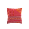 Kussen vrolijk- etnisch gevlochten vierkant- katoen- roze/paars- 23138