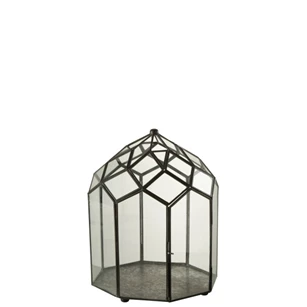 Terrarium- glas/metaal- zwart- medium- 28982 