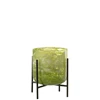 Windlicht staand- glas/ijzer- marmer groen- medium- 31950