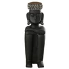 Standbeeld zittend etnisch- steen/resine- zwart- large- 32549 