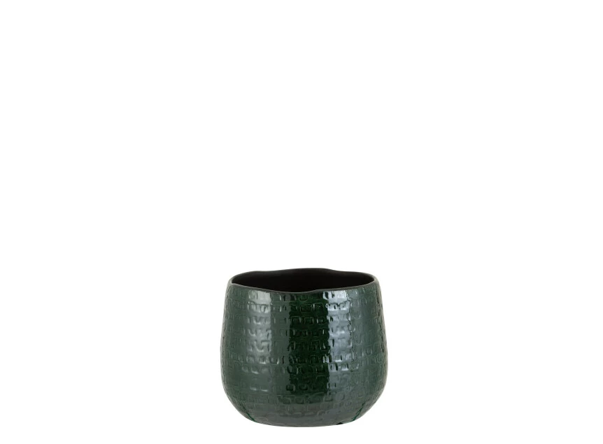 Bloempot patroon- keramiek- groen- medium- 3316 