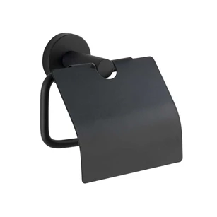 Toiletrolhouder met deksel Bosio- zwart mat- 24241100
