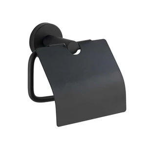 Toiletrolhouder met deksel Bosio- zwart mat- 24241100