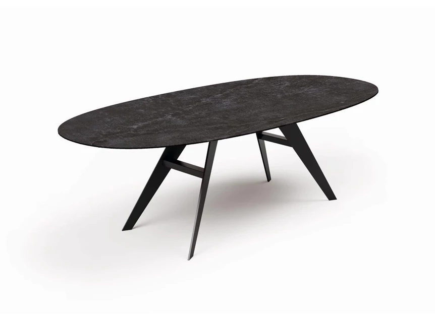Ovale tafel Lineo keramiek Zumsteg by Willisau