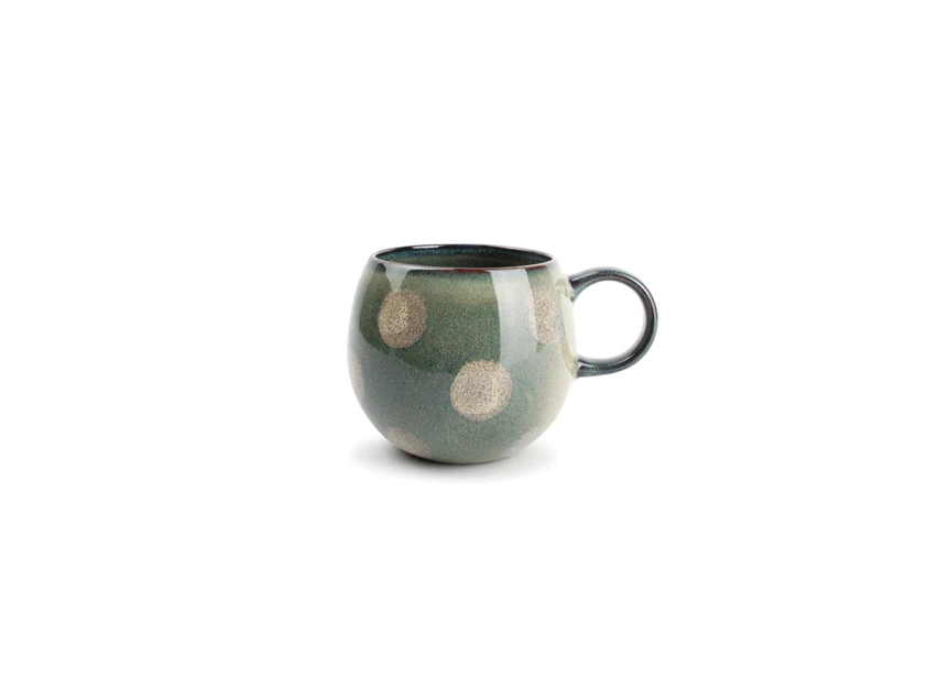 854111 muggies tas salt and pepper dot glazuur stoneware patronen kleuren 40cl s&p keramiek beker groen