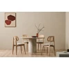 Sfeerfoto Stoel Titus Dining Chair Natural Oak Upholstered Lime White Bouclé Vincent Sheppard