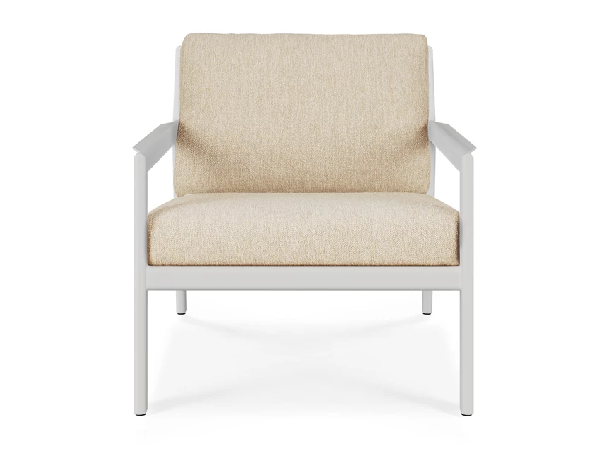 Front Bijzetzetel Jack Outdoor Lounge Chair Aluminium White Natural 60152 Ethnicraft