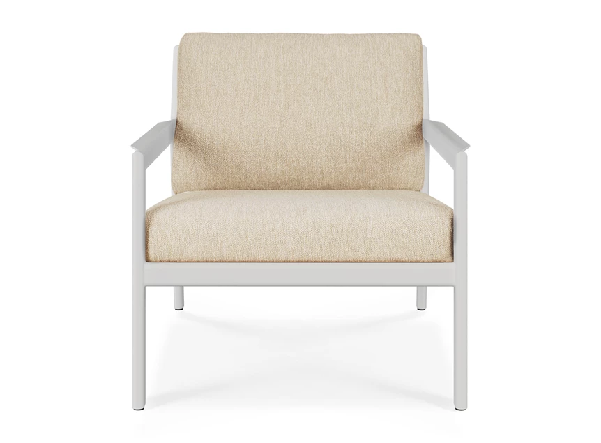 Front Bijzetzetel Jack Outdoor Lounge Chair Aluminium White Natural 60152 Ethnicraft