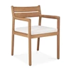 Armstoel Teak Jack Outdoor Dining Chair Off White 10371 Ethnicraft