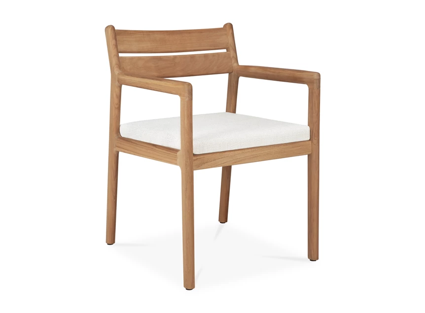 Armstoel Teak Jack Outdoor Dining Chair Off White 10371 Ethnicraft