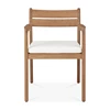 Front Armstoel Teak Jack Outdoor Dining Chair Off White 10371 Ethnicraft