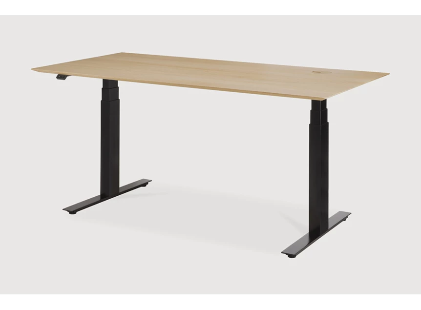 Zijkant Verstelbare bureau Oak Bok Adjustable Desk Black Base 26106 Ethnicraft
