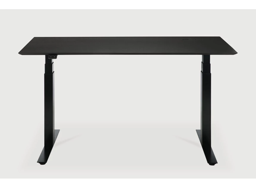 Verstelbare bureau Oak Bok Adjustable Desk Black Top Black Base 26165 Ethnicraft