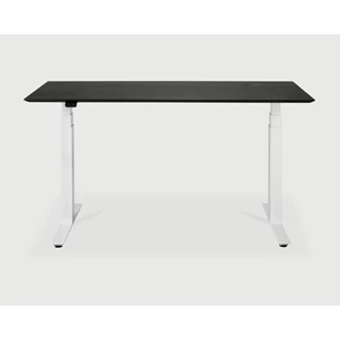 Verstelbare bureau Oak Bok Adjustable Desk Black Top White Base 26167 Ethnicraft