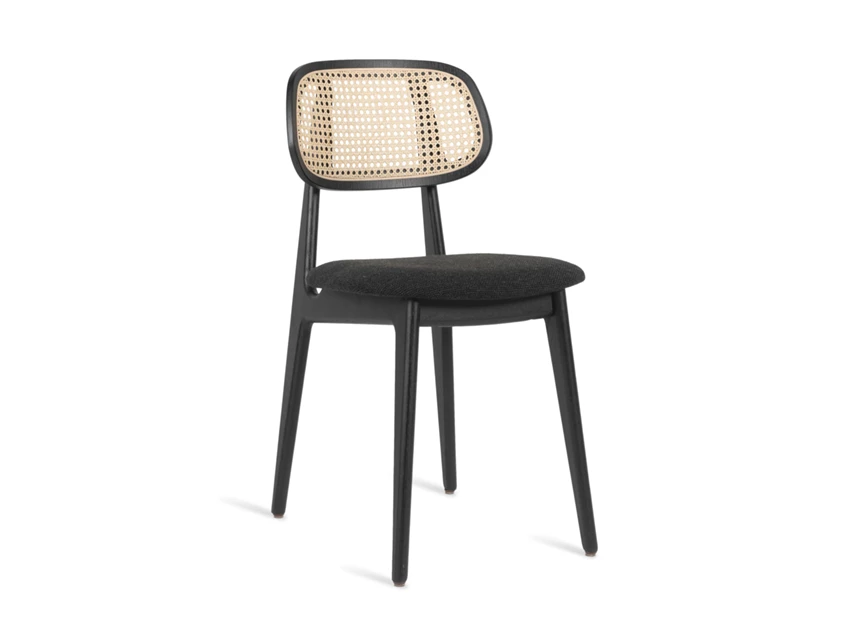 Stoel Titus Dining Chair Zwart Oak Upholstered Black Bouclé Vincent Sheppard