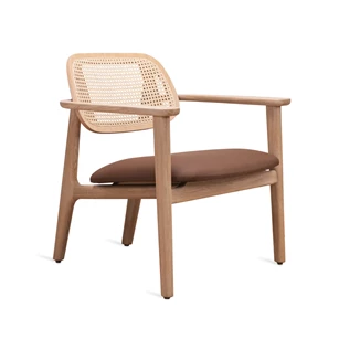 Bijzetzetel Titus Lounge Chair Natural Oak Chestnut Vincent Sheppard