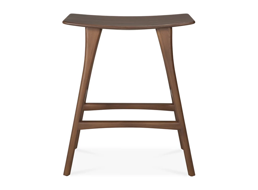 Front Lage barstoel Teak Osso Brown Counter Stool 10178 Ethnicraft