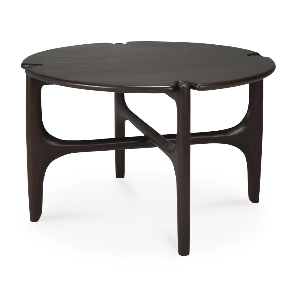 Mahogany Pi Dark Brown Round Coffee Table Ethnicraft Meubelen Jonckheere