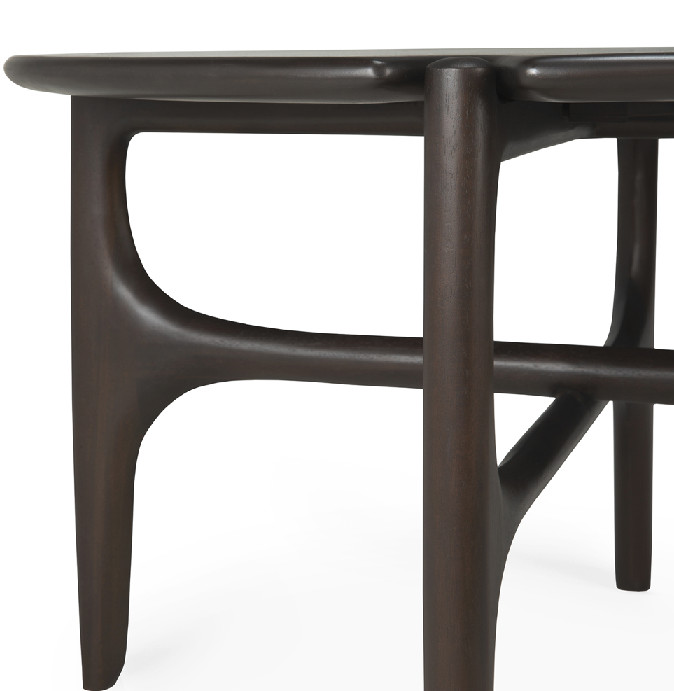 Mahogany Pi Dark Brown Round Coffee Table Ethnicraft Meubelen Jonckheere