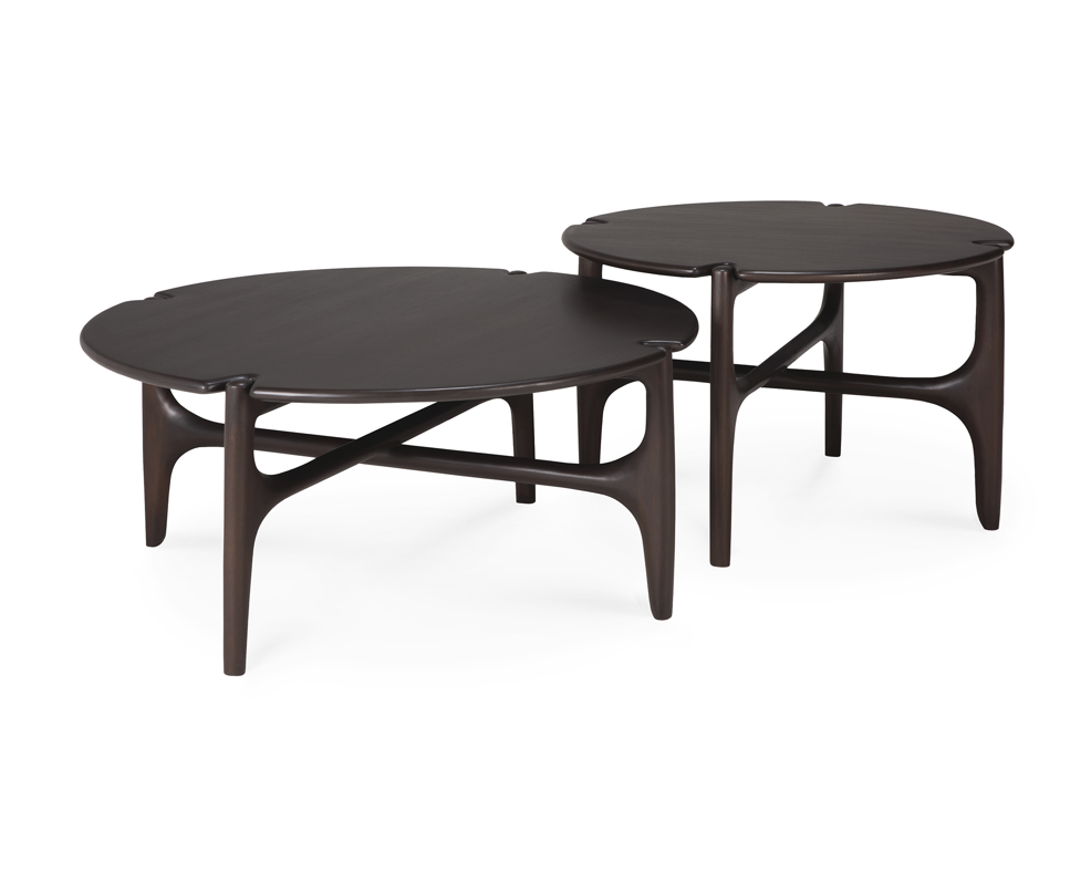 Mahogany Pi Dark Brown Round Coffee Table Ethnicraft Meubelen Jonckheere