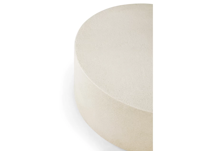 Zijkant Salontafel Microcement Elements Off White Round Coffee Table 26415 Ethnicraft