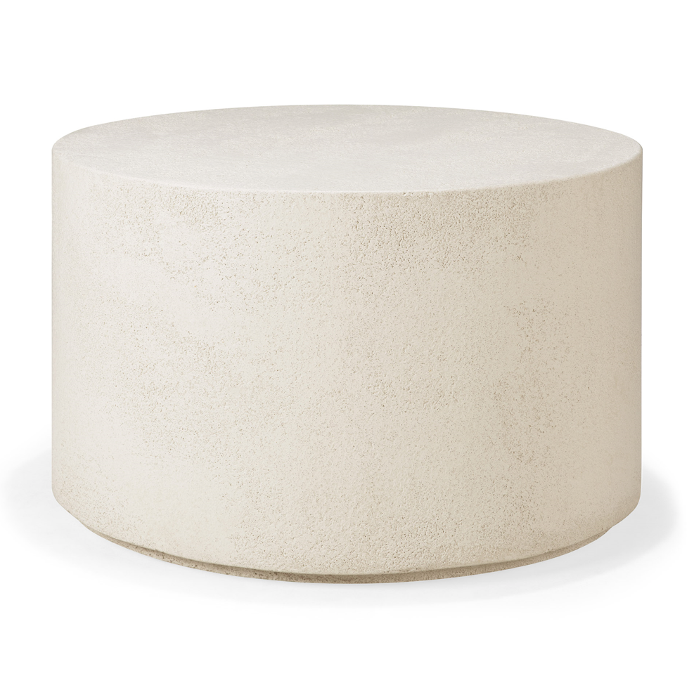 Microcement Elements Off White Round Coffee Table Ethnicraft Meubelen