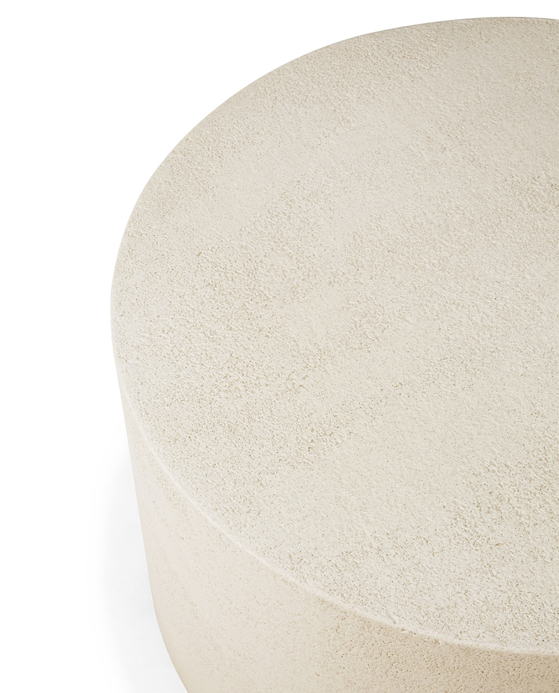 Microcement Elements Off White Round Coffee Table Ethnicraft Meubelen