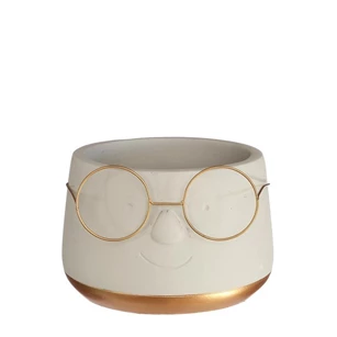 Pot met bril- goud- Ø13,5 H10,5cm- 33098