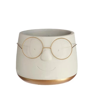 Pot met bril- goud- Ø16 H11,5cm- 33099