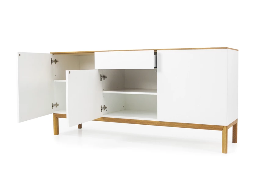 2275-454 patch solid oak tenzo scandinavisch design sideboard white lacque strak witte lak eik dressoir