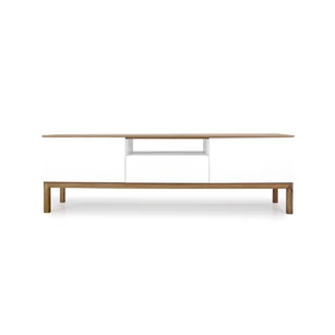 2273-454 tv bench patch tv-meubel white lacque witte lak solid oak volle eik laden deuren scandinavisch design