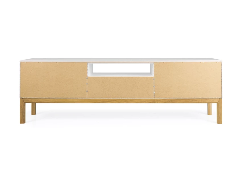 2273-454 witte lak patch tv-meubel white scandinavisch design solid oak volle eik laden tv bench lacque deuren