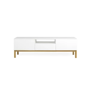 2273-001 tv bench white lacque scandinavisch design tenzo tv-meubel solid oak witte lak volle eiken poten