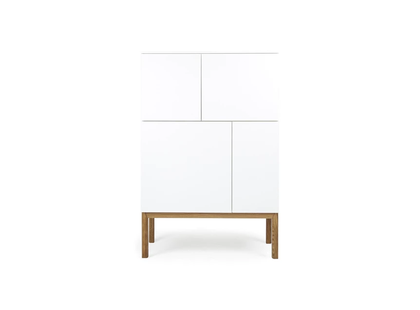 2276-001 patch cabinet barkast 4 deuren volle eiken poten scandinavisch design tenzo white lacque solid oak wit gelakt