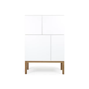 2276-001 patch cabinet barkast 4 deuren volle eiken poten scandinavisch design tenzo white lacque solid oak wit gelakt