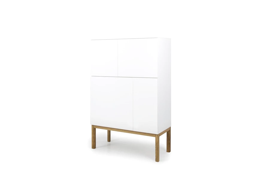 2276-001 patch cabinet barkast 4 deuren white lacque solid oak wit gelakt volle eiken poten scandinavisch design tenzo