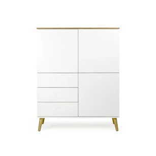 1666-454 dot cabinet white oak tenzo 3 drawers 3 doors scandinavisch design barkast wit eik 3 deuren 3 laden