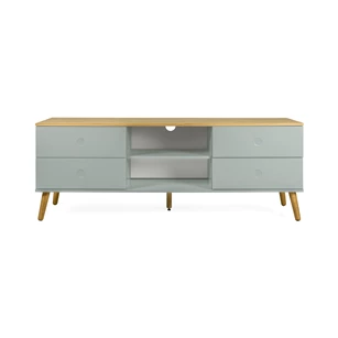 1664-676 sage oak tv-bench scandinavisch design dot groen eik tv-meubel tenzo 4 laden 4 drawers
