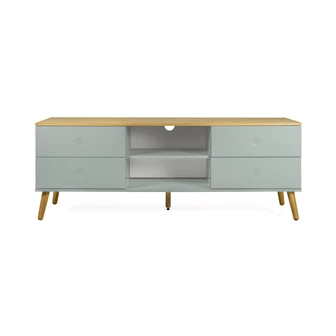1664-676 sage oak tv-bench scandinavisch design dot groen eik tv-meubel tenzo 4 laden 4 drawers