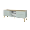 1664-676 4 drawers oak tv-bench scandinavisch design sage dot groen eik tv-meubel tenzo 4 laden