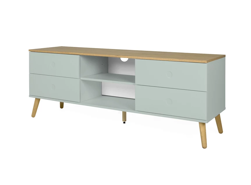 1664-676 4 drawers oak tv-bench scandinavisch design sage dot groen eik tv-meubel tenzo 4 laden