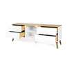 1664-454 eik tv-bench wit scandinavisch design tenzo 4 laden 4 drawers tv-meubel oak white dot