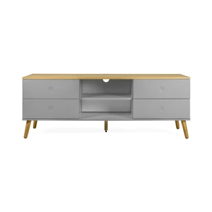 1664-512 tv-bench scandinavisch design grey dot grijs eik tv-meubel tenzo 4 laden 4 drawers oak