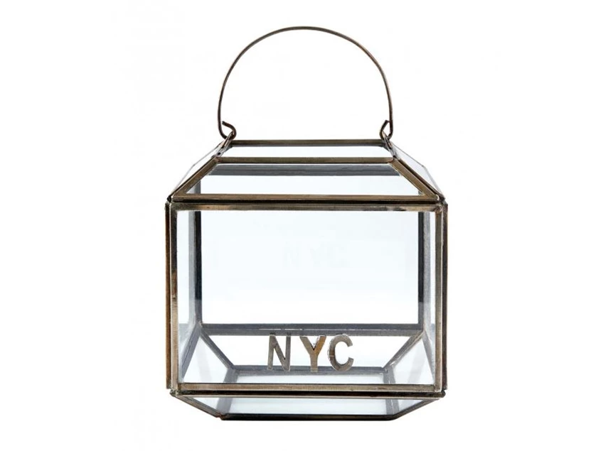 424420 Rivièra Maison French Glass NYC Lantern S Leeg